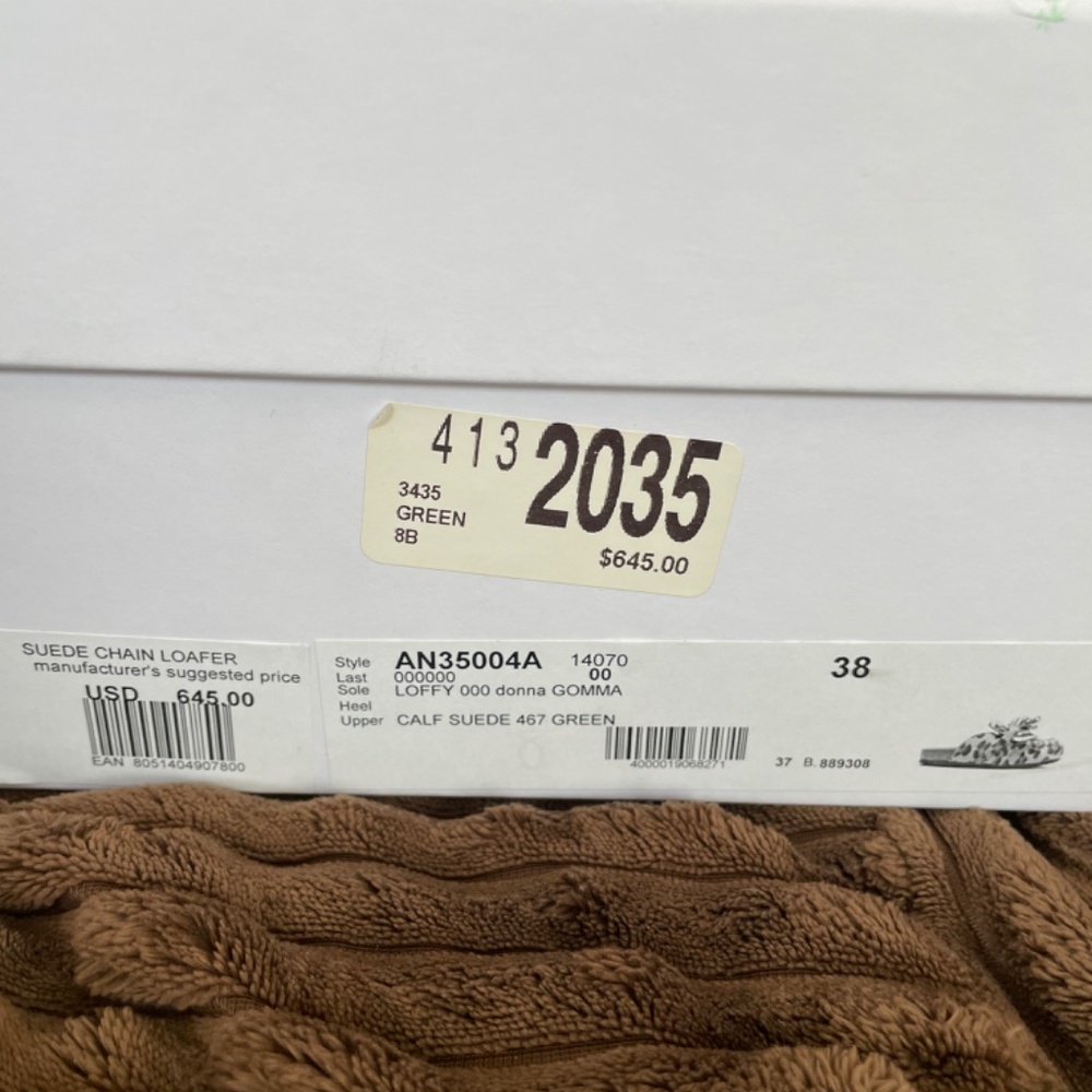 JW ANDERSON Suede Green Chain Loafer Size 8 - Picture 8 of 8